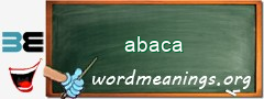 WordMeaning blackboard for abaca